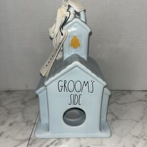 New Rae Dunn Magenta Groom's Side Ceramic Birdhouse Chapel Church Wedding Bridal